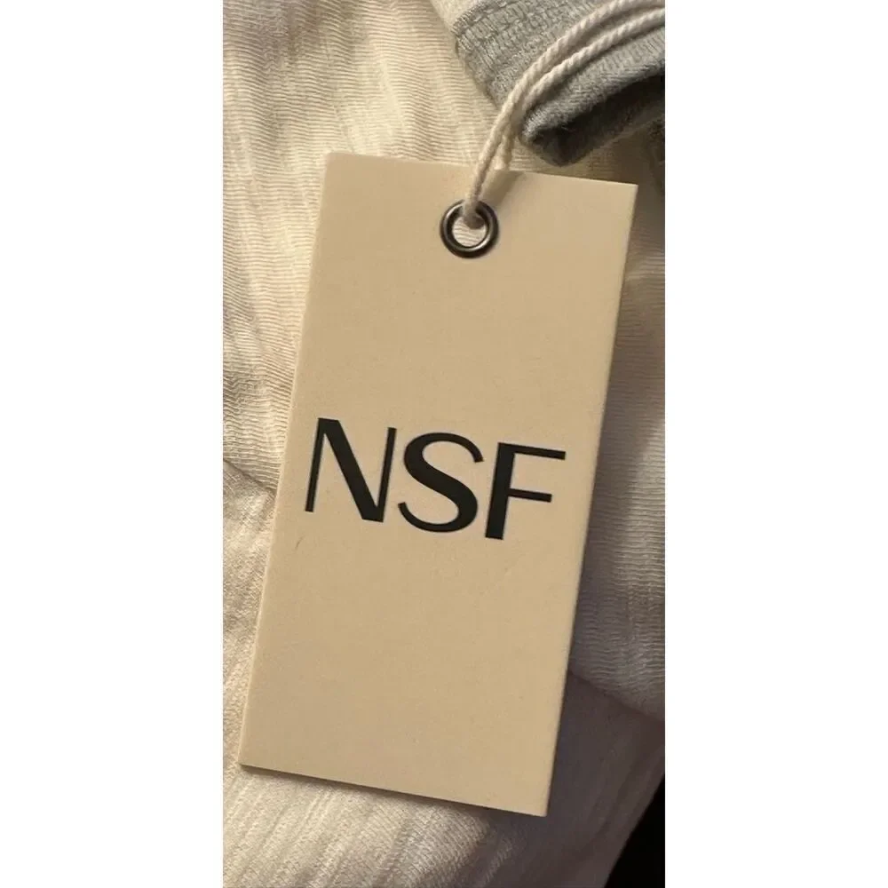 NSF Bodhi Shrunken Ringer Tee Shirt in Ivory/Heather Grey New With Tags Size XS
